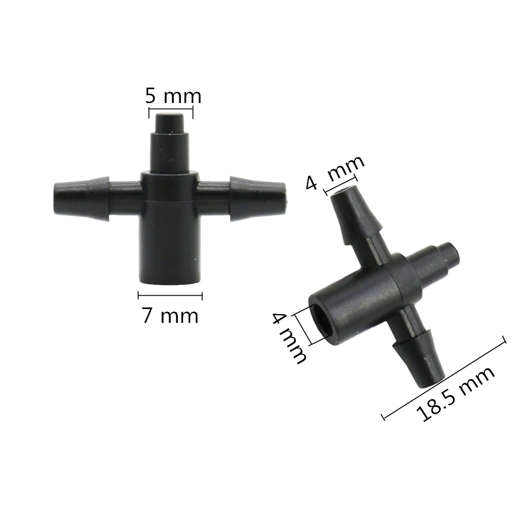 3-Way 3/5mm Hose Splitters Arrow Dripper Connectors Greenhouse Micro Drip Irrigation Fittings Connector For 3mm Emmiters 50 Pcs