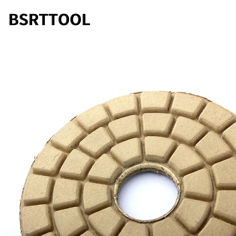 BSRTTOOL 2pcs 3" White Diamond Pad Resin Advanced Polishing Disc For Granite Marble Buffing Disc