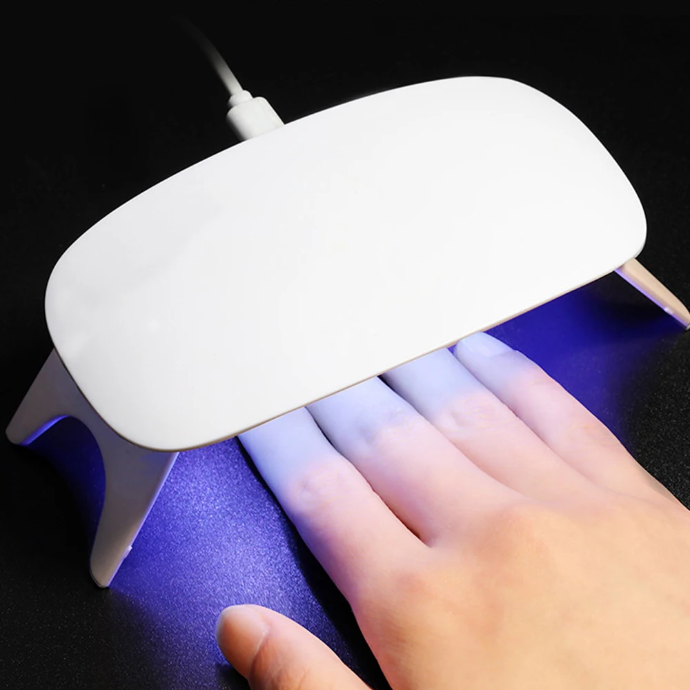 USB 6W LED Nail Lamp For Manicure Nail Dryer White LED UV Lamp For Curing UV Gel Nail Polish With Motion Sensing