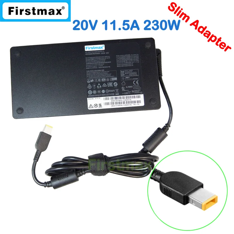 

Slim 20V 11.5A 230W laptop ac power adapter charger for Lenovo ThinkPad P70 P50 P71 P51 P72 P73 ADL230NDC3A PA-1231-12LA