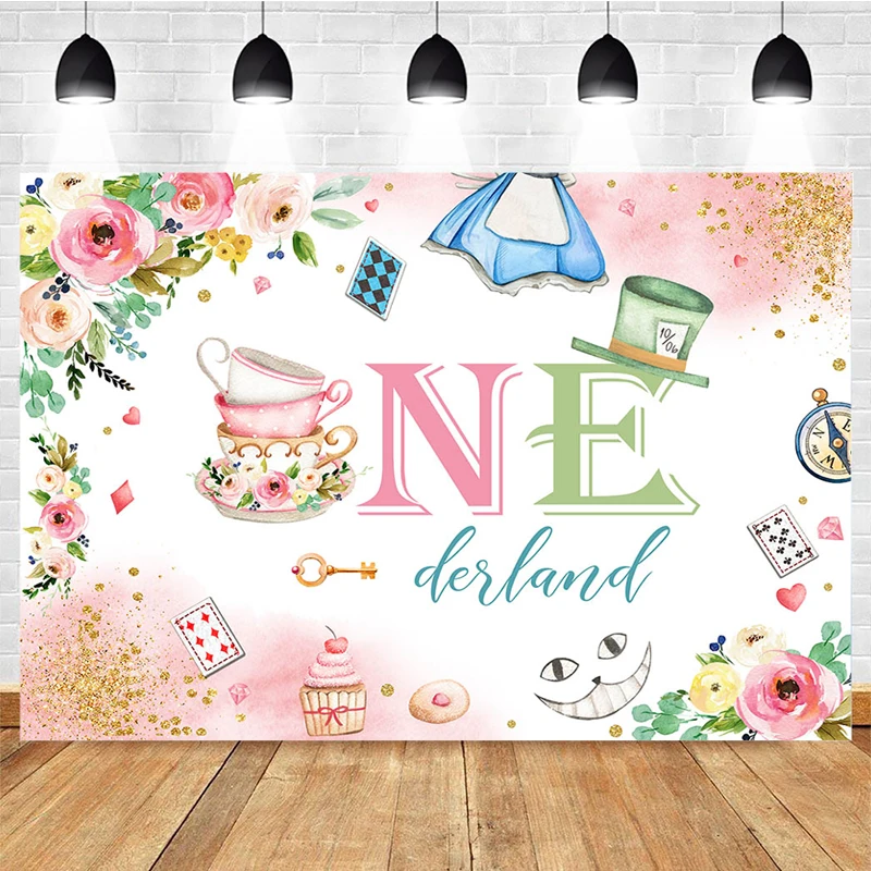 Mocsicka 1st Birthday Party Photography Backdrops Wonderland Decorative Props Newborn Baby Shower Photo Background Banner