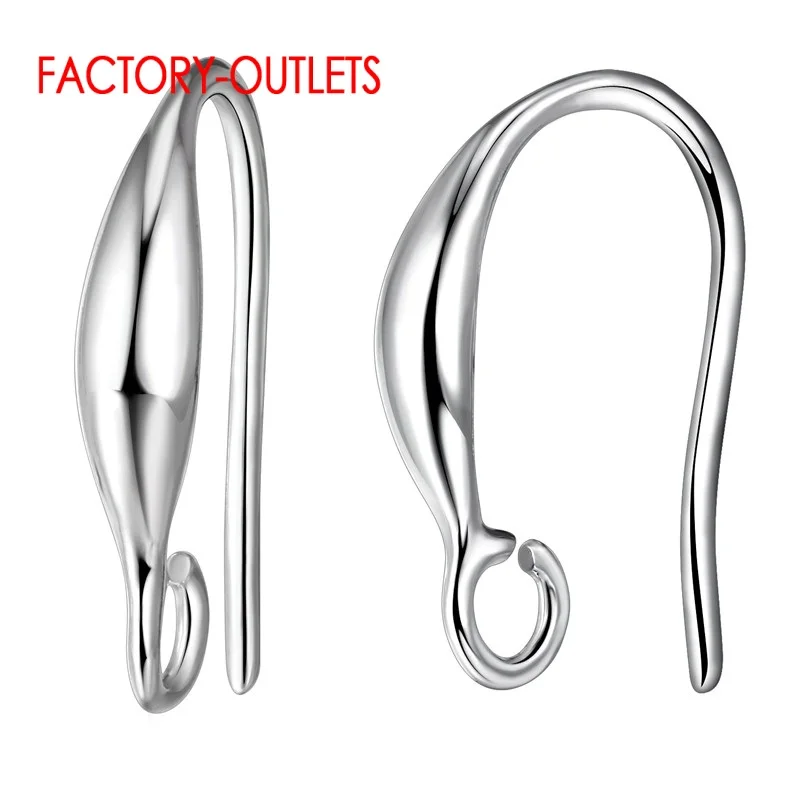 Wholesale 10pcs/lot Genuine 925 Sterling Silver Earrings Findings Fashion Design DIY Making Accessories Earring Hooks