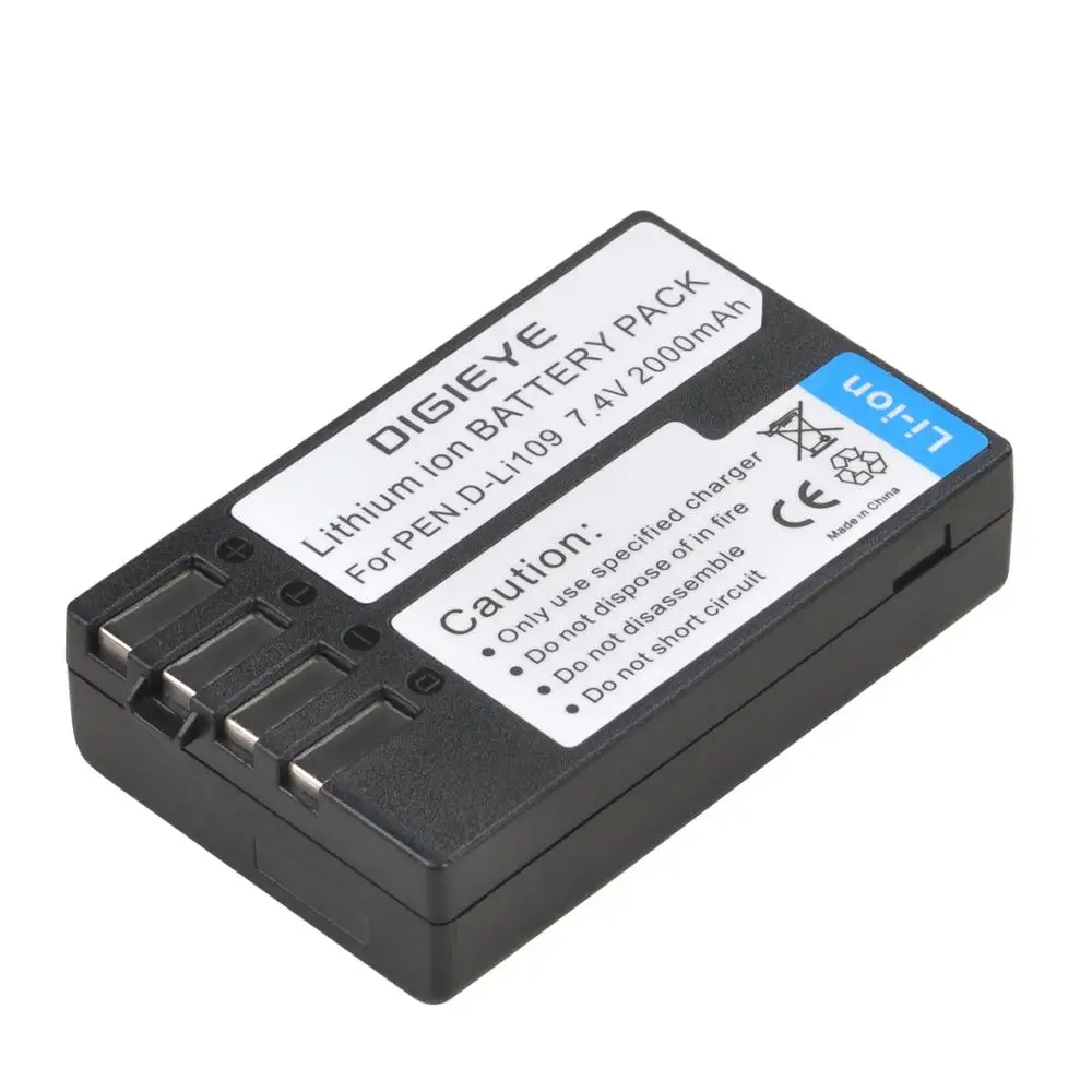 2000mAh D-Li109 D Li109 DLi109 Rechargeable Battery for Pentax K-70 K70 K-50 K50 K-30 K30 K-S1 KS1 K-S2 KS2 K-r Digital Camera