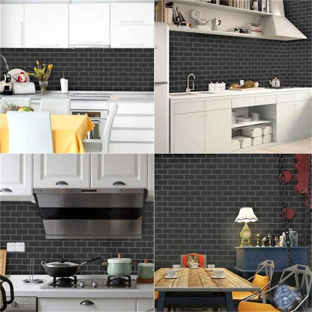 Universal DIY Wall Sticker Waterproof Removable Wallpaper Self Adhesive Subway Tile Wall Art Bathroom