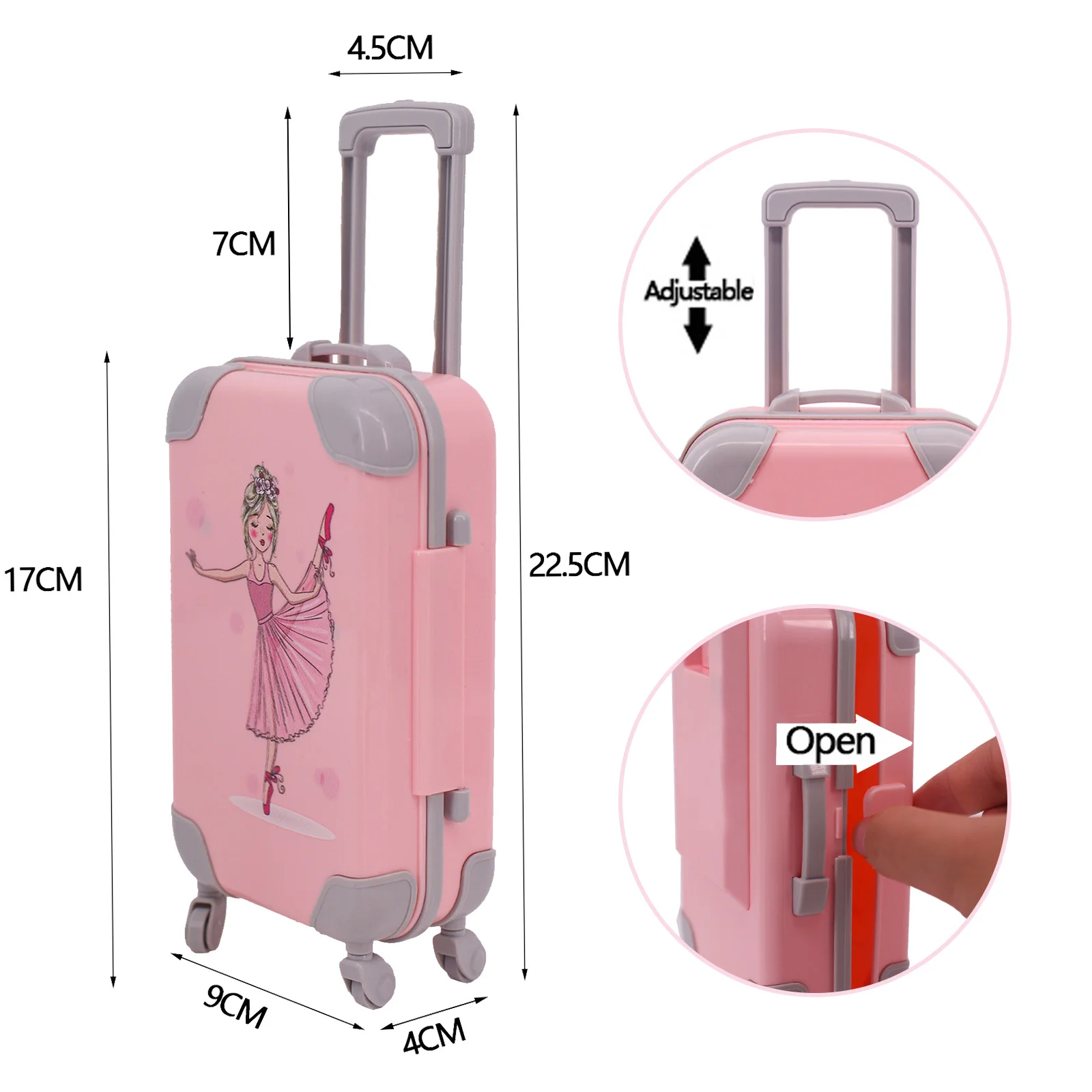 The Latest Doll Luggage For 11.8 Inch Barbie Clothes,18 Inch Girl,Born Baby 43 Cm,Nenuco,Our Generation,Paola Reina,Nancy,