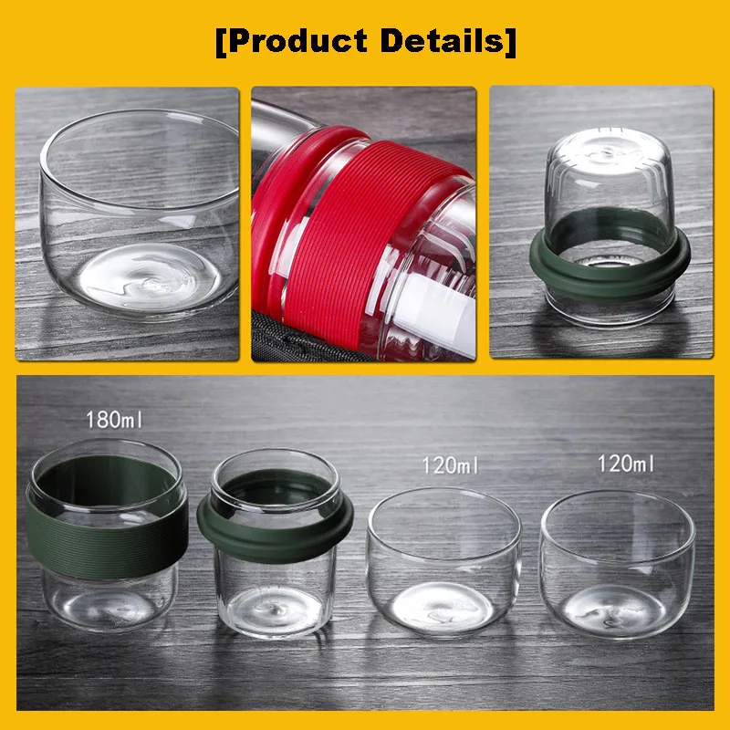 Delicate Reizen Theewaar Sets Met Carring Gevallen Hittebestendig Glas Theepot Met Kleine Glazen Filter Bloem Thee Draagbare Teawares