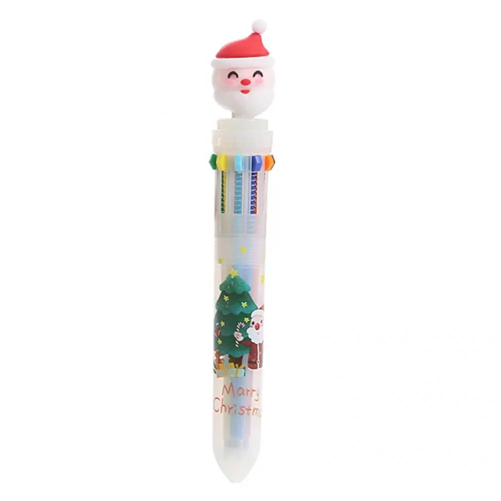 Gel Pen Fall Resistant Writing Pen Easy to Carry Oily Ink  Stylish 10 Colors Christmas Tree Rollerball Pen