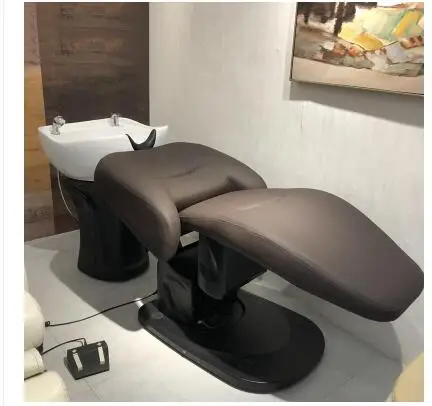 Electric shampoo bed automatic massage bed barber shop special semi-lying flushing bed high-end hair salon special rotating Japa