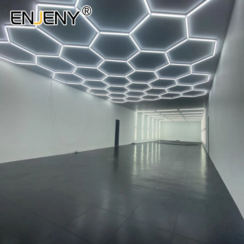 Led Hexagonal Detailing Honeycomb Ceiling Panel Light for Car Wash Shop Auto Beauty Hair Salon Wall Lamp Home Decoration Garage