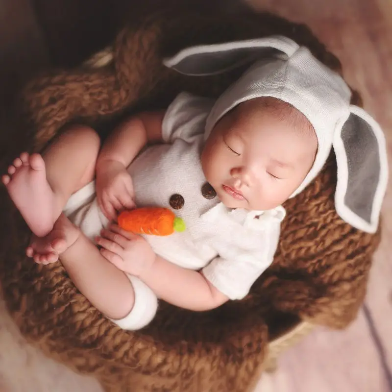 Fashion Infant Photo Clothes Sweet Newborn Baby Girls Photography Accessories Hat Pants Outfits 0-1 Month