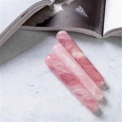 Pink Crystal Massage Stick Natural Rose Quartz Yoni Wands Wood Magic Stone Ornament Gifts Gemstone Craft Pleasure Wand Body Hand