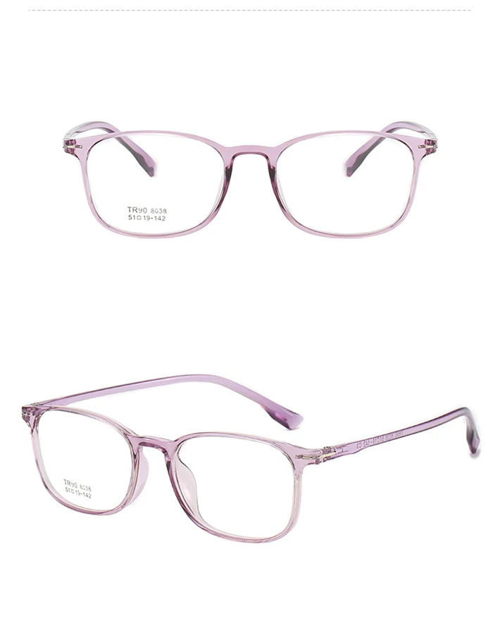 Tr90 quadratische kurzsichtige Brille mit Grad Frauen Männer Retro klarer Spiegel kurzsichtige Brille 0 -0.5 -1.0 -1.5 bis -6.0 transparent – Detail 10