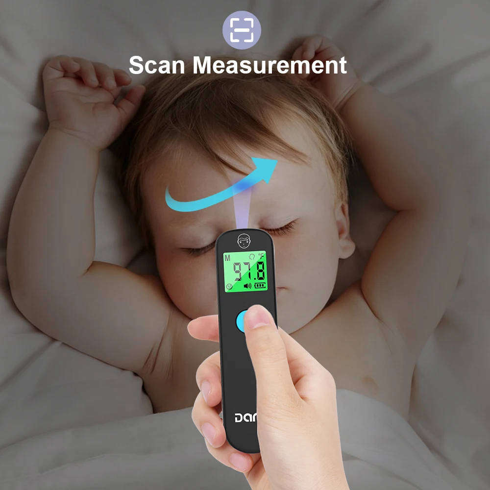 hetaida Baby Digital Infrared Thermometer Forehead Non-Contact Scanning Measure Thermometer For Baby Adult Medical Thermometer