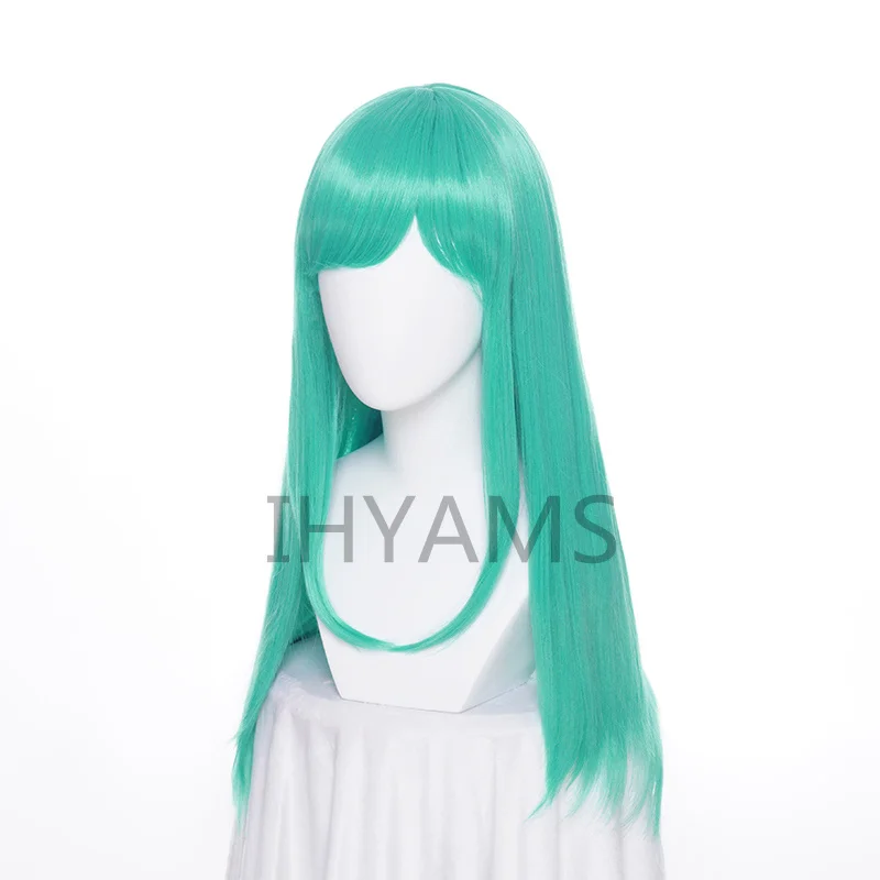 Peluca de Cosplay Bulma/Buruma, pelo sintético rizado verde de 65cm, pelucas para fiesta de disfraces de Halloween + gorro de peluca gratis