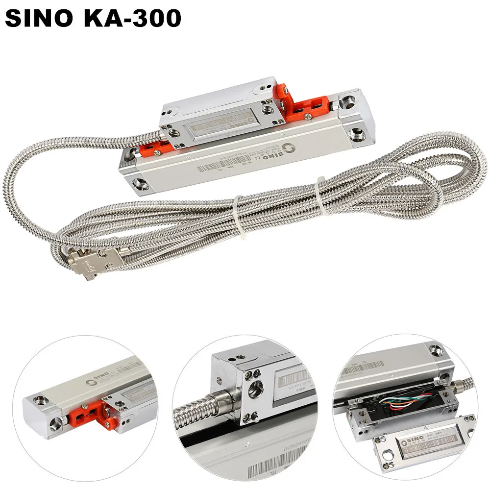 SINO SDS6-3V Metal Case 3 Axis Lathe Milling DRO Digital Readout And 5um KA-300 Linear Scale + KA-500 Slim Optical Encoder Ruler