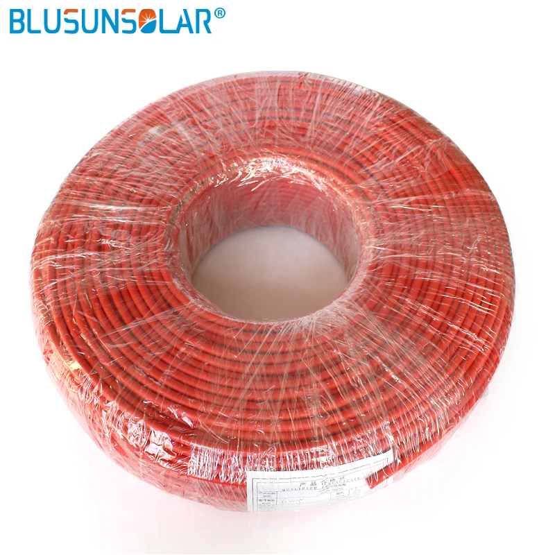 50 Meters/Roll hot selling 6mm2 (10AWG) Solar Cable  Pv Cable Wire Copper Conductor XLPE Jacket