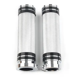 Chrome Motorcycle Handlebar Hand Grips 1'' For Harley Sportster Dyna Softail V-Rod Touring 1996-2004 2005 2006 2007
