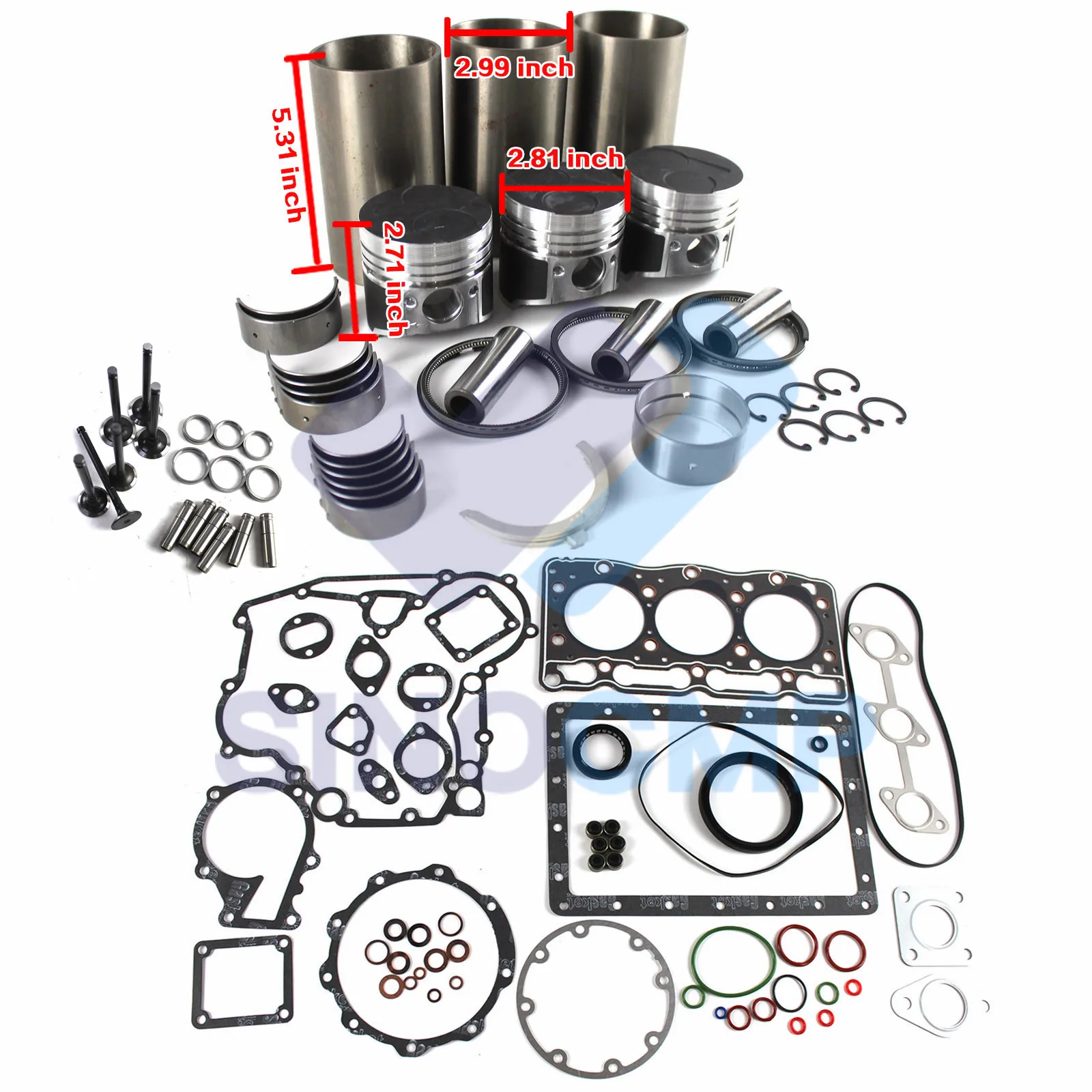 D905 D905-IDI Engine Rebuild Kit For Kubota BX22 BX23LB-B B1700DT B1700E Tractor