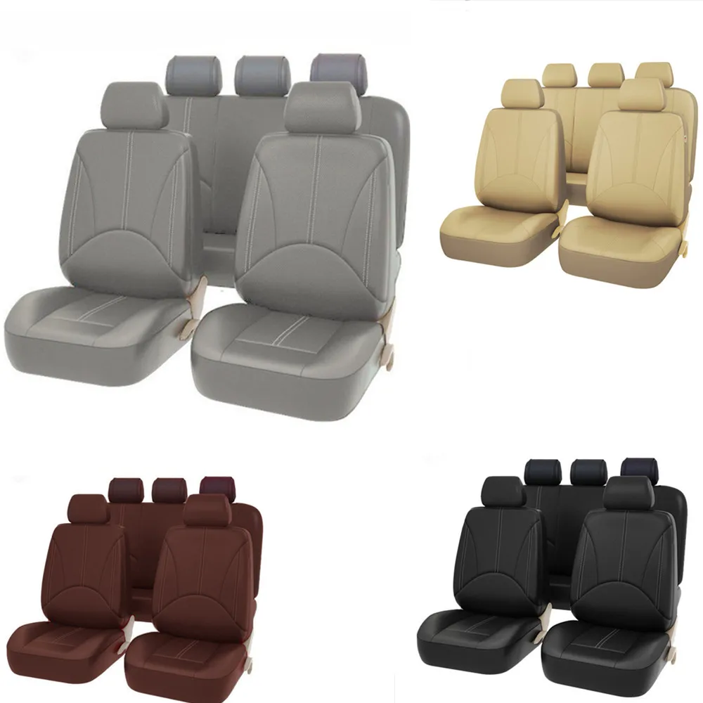 9PCS Leather Car Seat Cushion Covers For Renault Scenic Koleos Laguna Megane Latitude Logan Sanddero Duster Kadjar Clio Espace