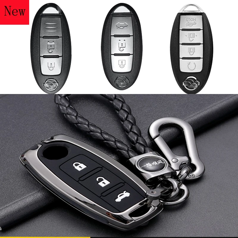 

High-Quality Galvanized Alloy Car Smart Key Case Cover for Nissan Bluebird Sylphy Teana Qashqai X-TRAIL Tiida Car Accessories