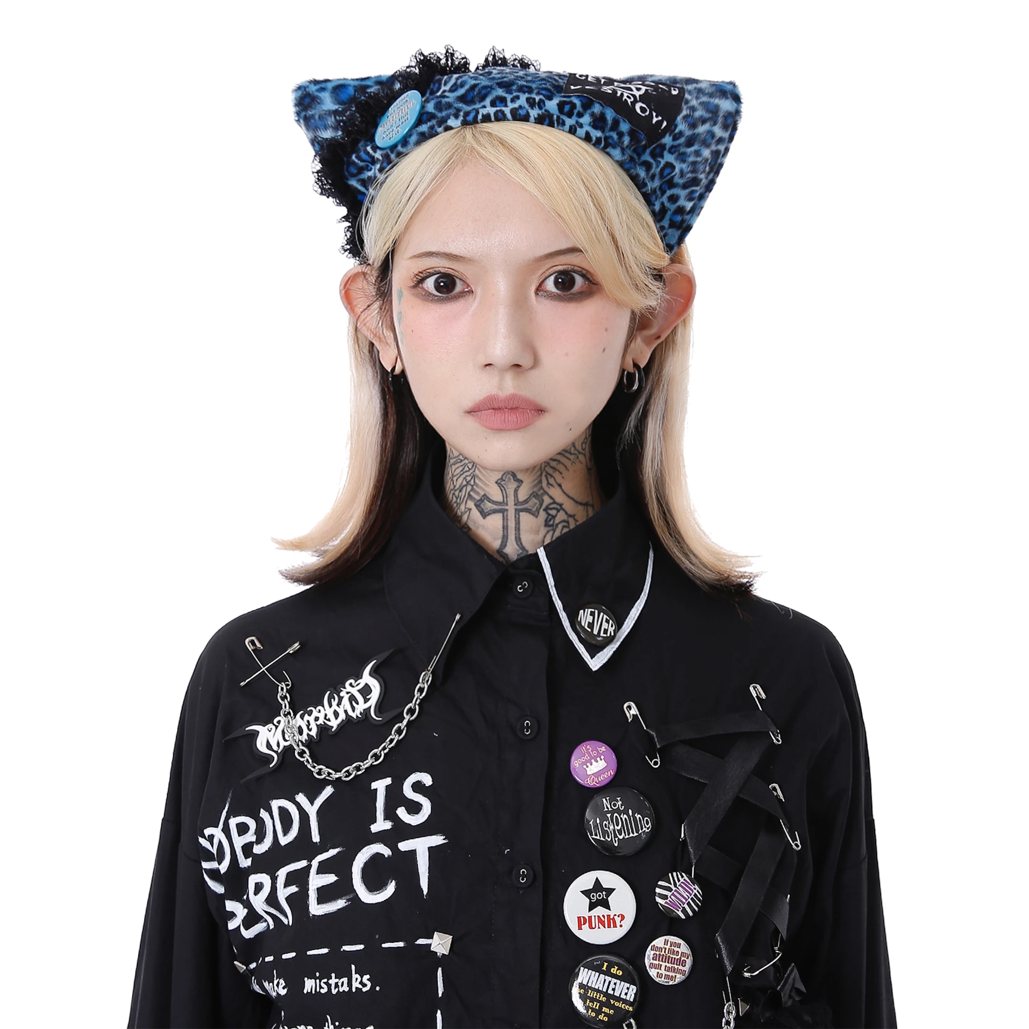 Morbid Original spring / summer 2020 new leopard zebra triangle Lace Patch Punk Gothic Scarf Hair Band Personality Headband