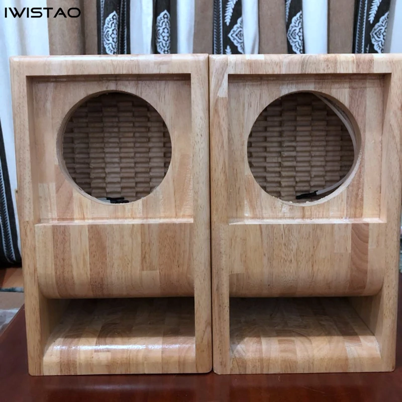IWISTAO – haut-parleur HIFI vide, 5 pouces, 1 paire, Structure en labyrinthe fini avec bois massif, pour une gamme complète de haut-parleurs, bricolage