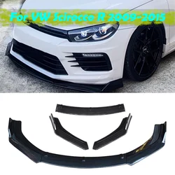 Car Front Bumper Spoiler For VW Scirocco R 2009 20102011 2012 2013 2014 2015 Protector Lip Body Kit Decorative Strip Chin Shovel