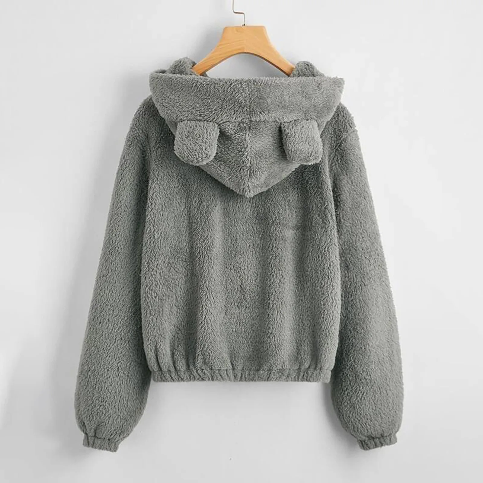 Fluffy Hoodies Women Kawaii Sweatshirt Cute Bear Ear Cap Autumn Winter Warm Pullover Long Sleeve Outwear Fleece Coat Moletom New