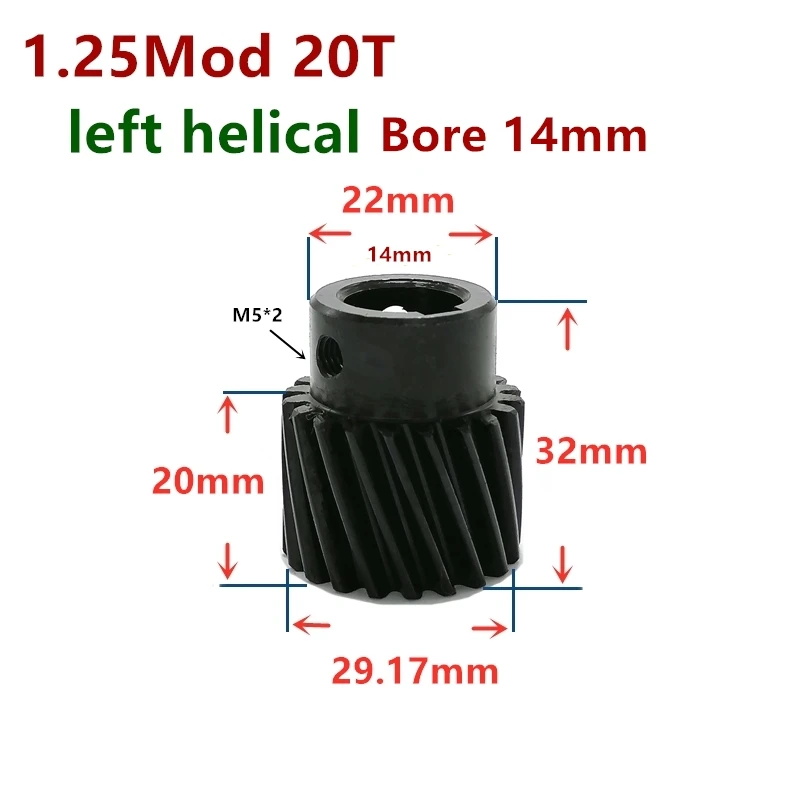 1,25 mod Gravur maschine links helical getriebe spirale winkel 19 grad 31 minuten 20/25/28/30/32/38/40/60 zähne 1,25 mod präzision