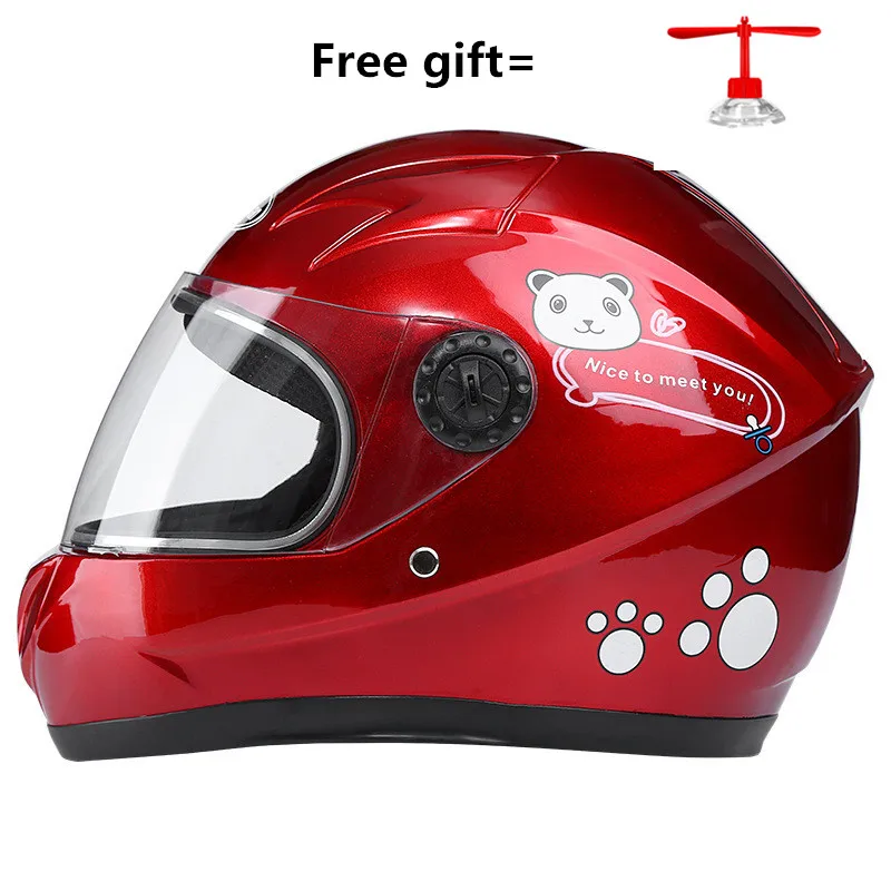 50 To 54 Cm Motorcycle Scooter Cute Personality Kid Child Helmet 6-10 Years Children Red Yellow Blue Safty Moto Bicycle Helmets