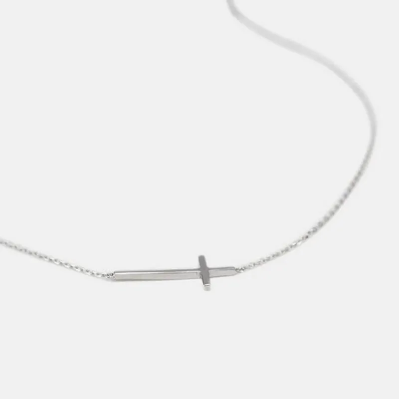 925 Sterling Silver necklace women Cross Female Short Paragraph  Jewelry Sweet Simple Wild Pendant Necklace