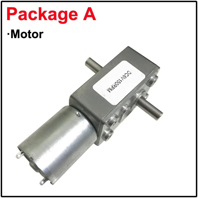 JGY370S 6V 12V 24V Double Shaft DC Worm Gear Motor Low Speed Adjustable Speed And Reversible Metal Geared Motor With Self Lock