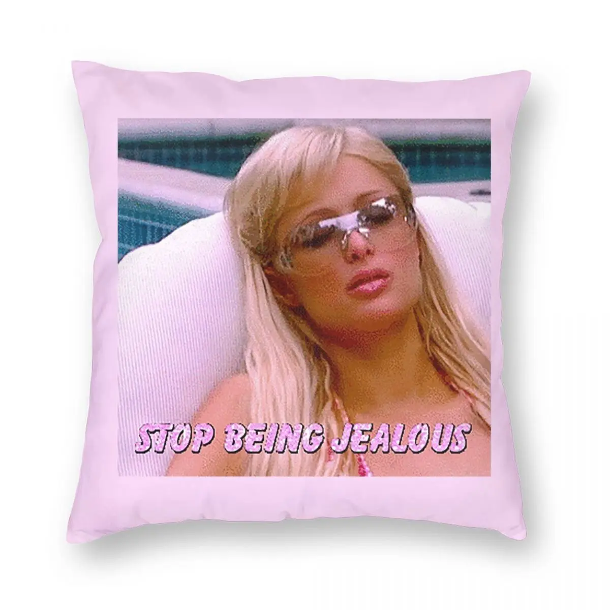 Stop Being Jealous Square Pillowcase Polyester Linen Velvet Creative Zip Decorative Throw Pillow Case Car Cushion Cover 18