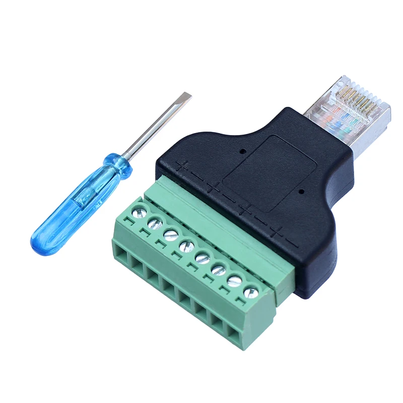 

RJ45 Network Plug To Screw Terminal Connection Test Connector For DIY Ethernet Lan Cable