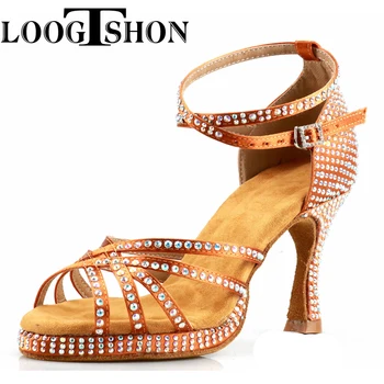 Su geçirmez Platform dans kadın Latin dans ayakkabıları balo salonu dans ayakkabıları Tango yüksek topuklu dans Shoeha Cha dans ayakkabıları