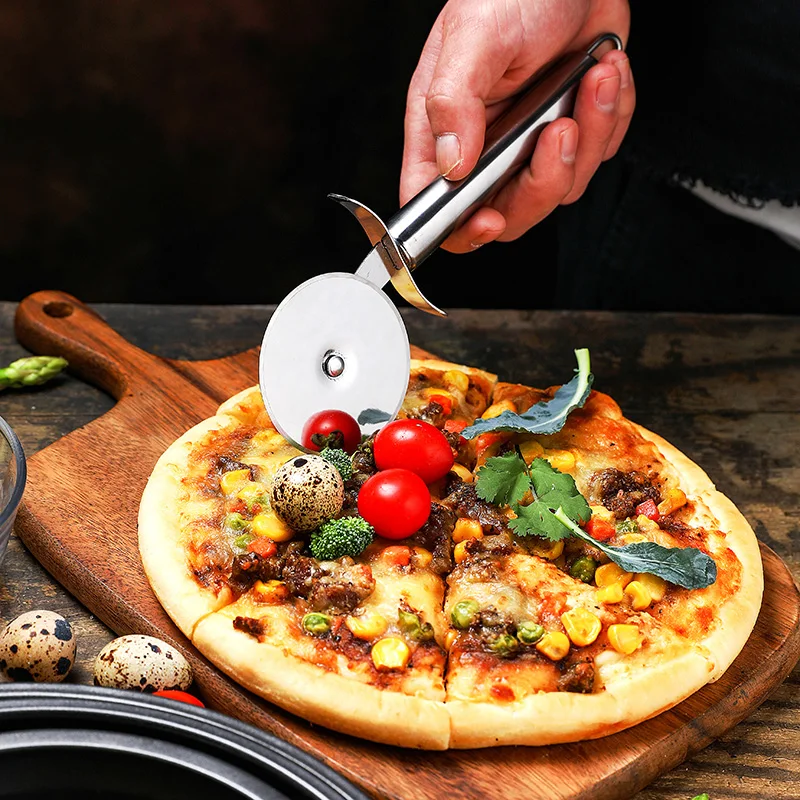 Stainless Steel Pizza Cutter,Pizza Wheel Slicer Cake Bread Pies Round Knife Kitchen Tools Baking Cutting Tools