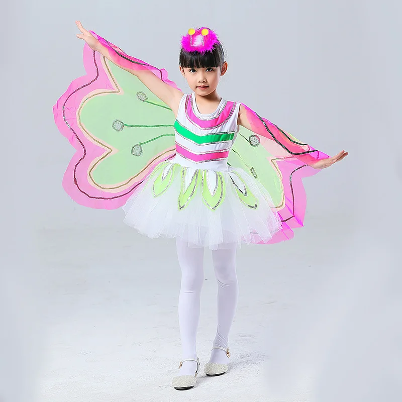 2019 New Kids Performance Dancing Clothes Girls Bee Butterfly Tutu Dress Ballet Dance Costumes Children Fairy Ballet Stage Wear