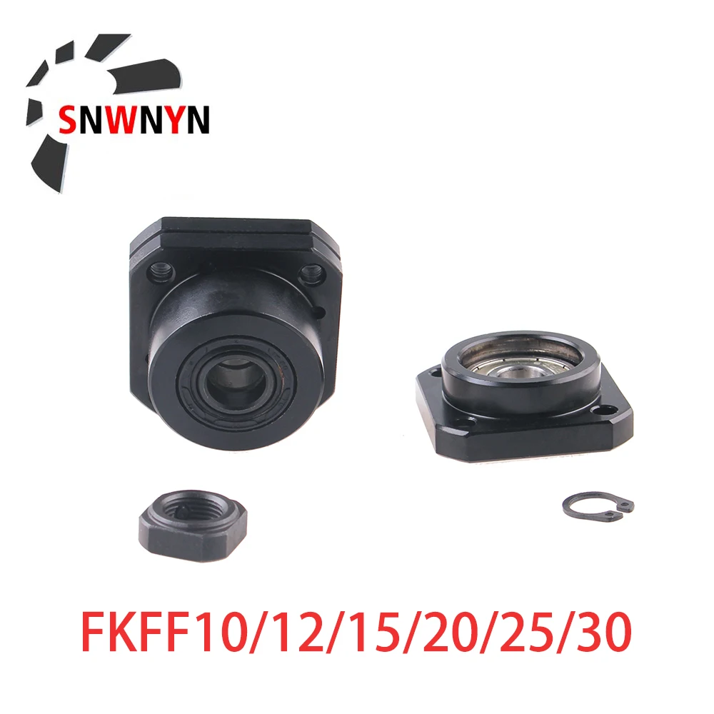 1 Set FKFF10/FKFF12/FKFF15/FKFF20 FKFF25 FKFF30 SFU1204 1605 Fixed Floated End Supports Bearing Mounts For Ball Screw For CNC