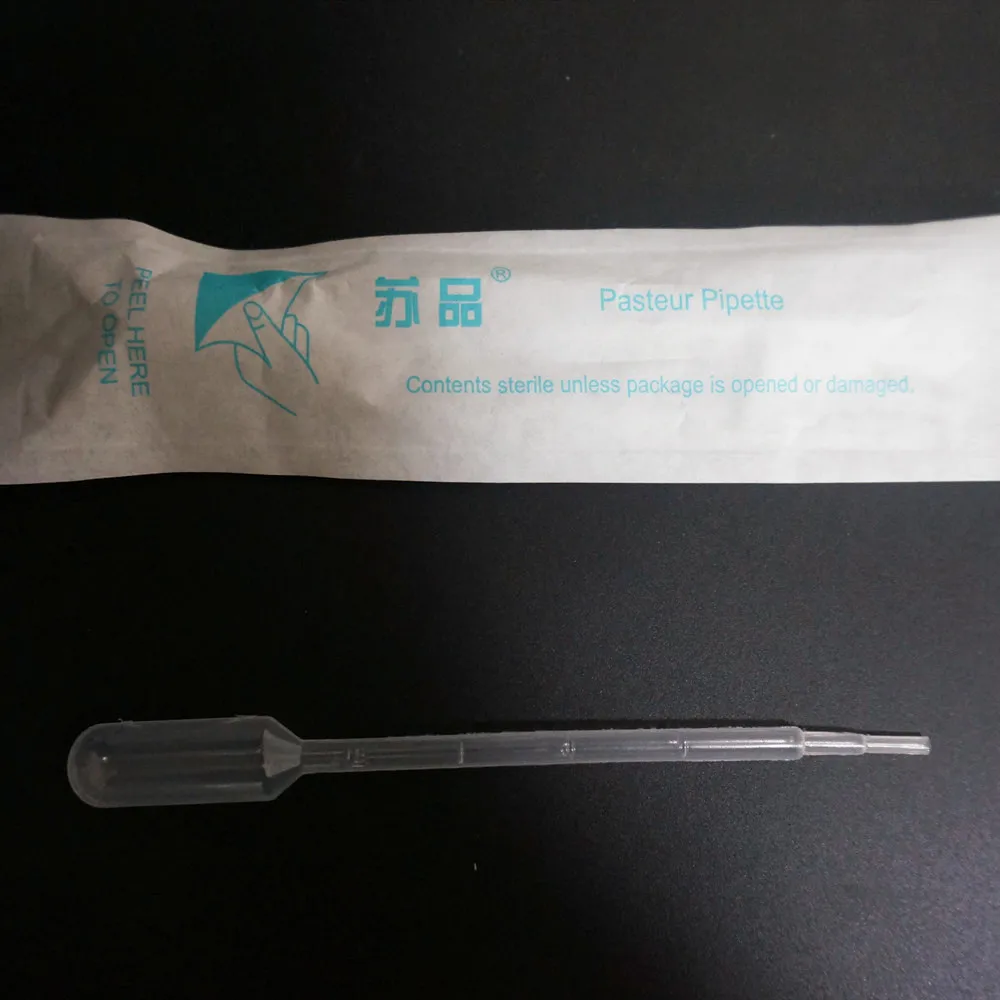 100pcs 1ml 2ml 3ml 3ml-L sterile transfer pipettes plastic pasteur pipette dropper with independent paper-plastic packaging