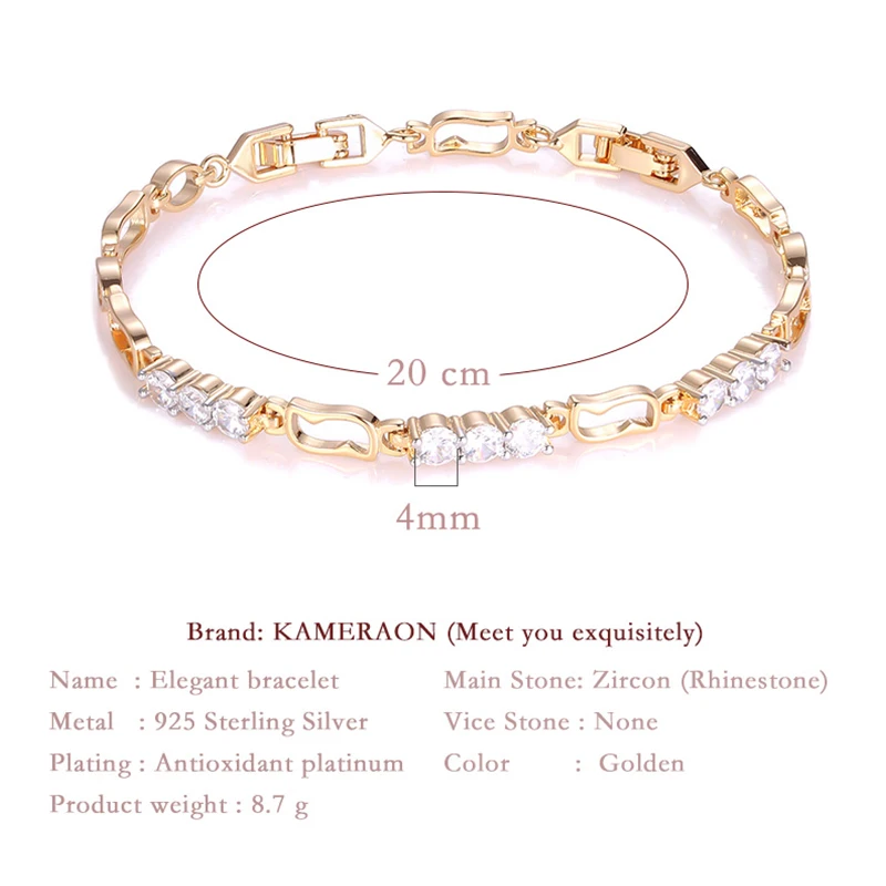 New Arrivals women fashion bracelets  with stones Shiny AAAAA CZ Crystal friendship female wrist bracelet