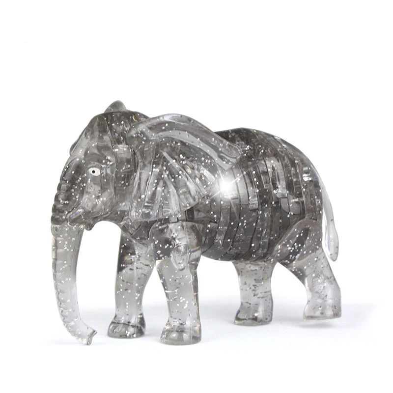 3D Crystal Puzzle Jigsaw Toys Elephant DIY Assemble Model Kits Building Blocks Montessori Toy for Children Adult Decoration Gift