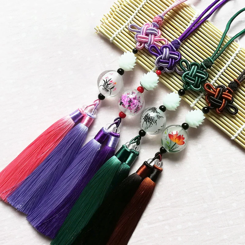 Подвеска ручной работы с рисунком внутри