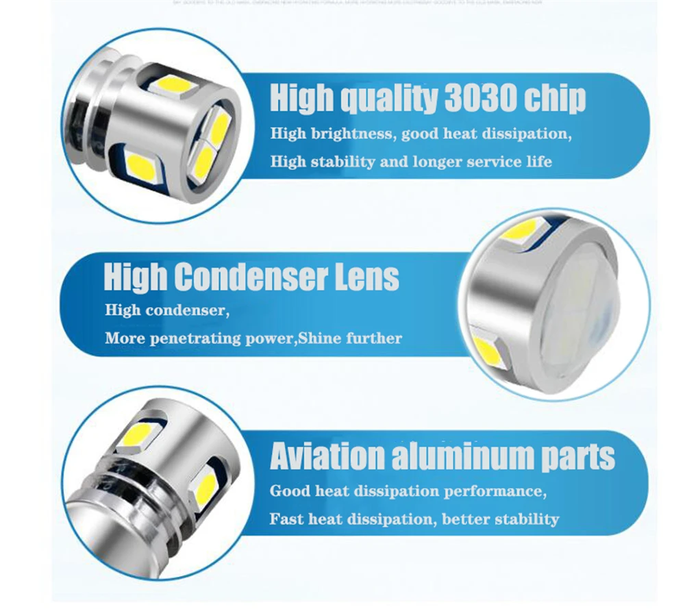 2Pcs BA9S T4W Led Lamp 12V 24V BAX9S H6W H5W BAY9S H21W Auto Mistachterlicht Auto reverse Parking Lights Interieur Koepel Lampen Wit