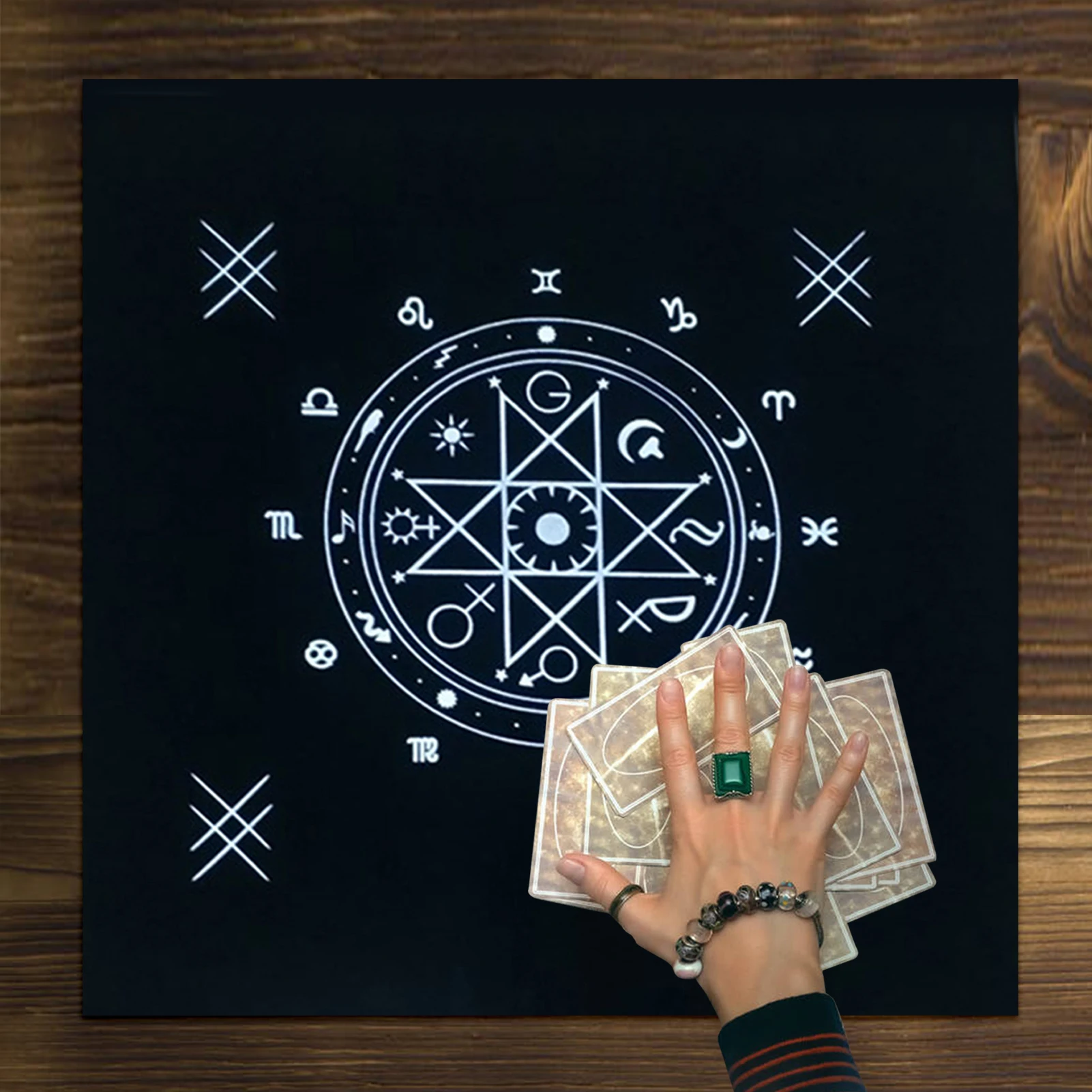 50X50CM Tarot Card Tablecloth Astrology Divination Altar Velvet Cloth Board Games Oracle Cards Mat Pad Runes Witchcraft Supplies