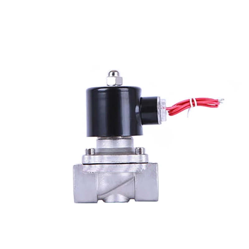 2 "Edelstahl Normalerweise Geschlossen Magnetventil Pipeline steuerschalter ventil wasser ventil Für Wasser Öl Luft 220 V – Detail 5
