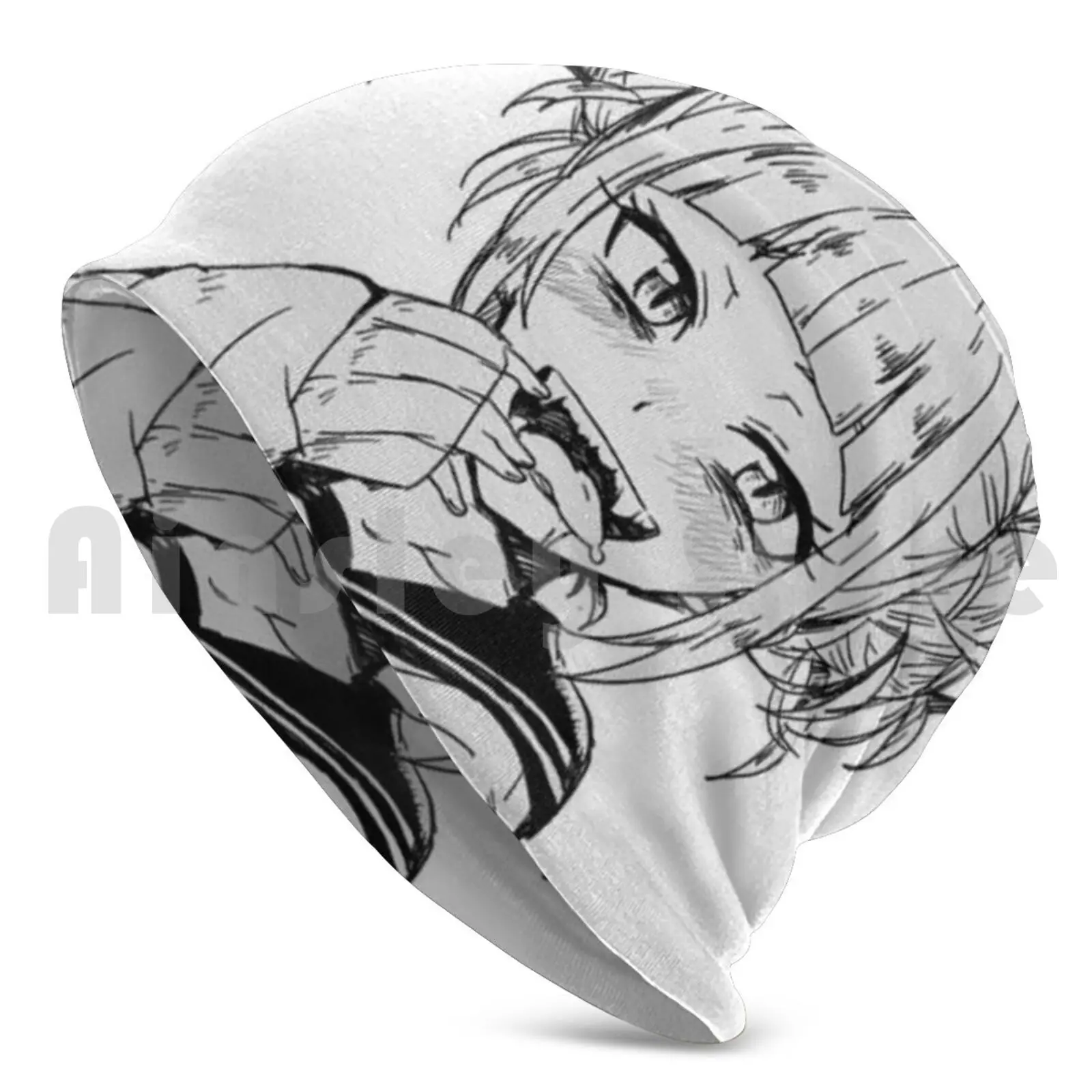 Toga Licking Beanie Hedging Cap DIY Print Cushion Anime Toga Tongue Schoolgirl Fangs