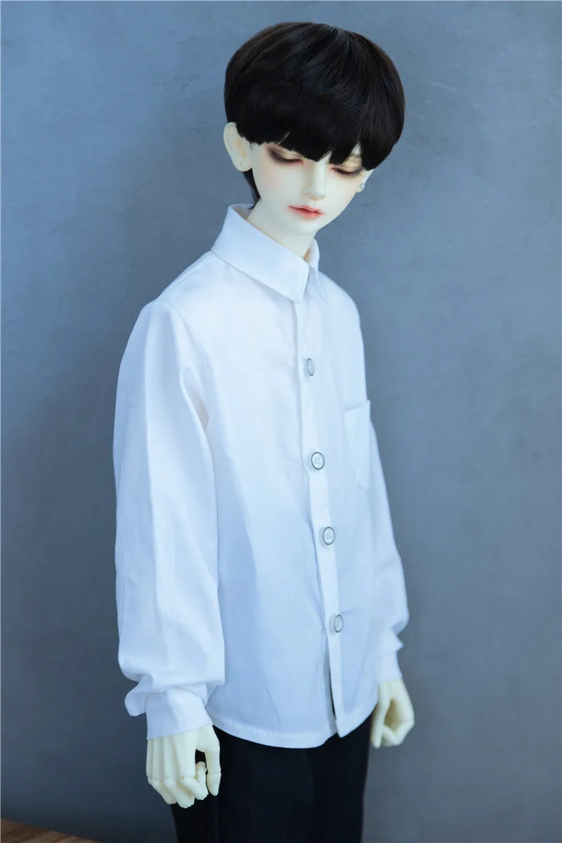 BJD Doll Clothes T-shirt Boys Handsome Stand Collar Top White Black Classic Color All-match 1/3 SD13 SD17 Gift Doll Accessories