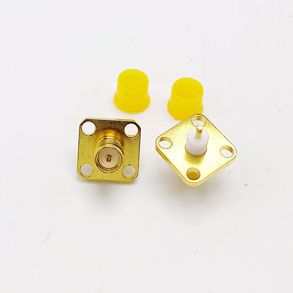 RP-SMA ขั้วต่อ 12.7 มม.หน้าแปลนชุบทอง 10 ชิ้น/ล็อต