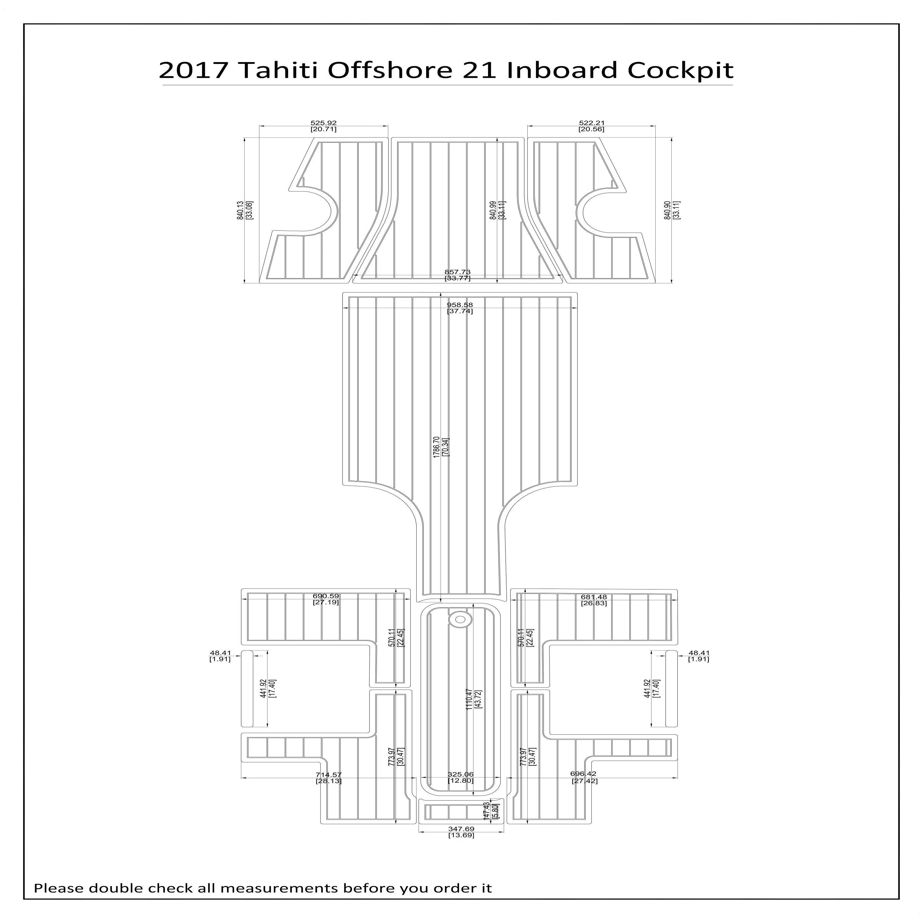 

2017 Tahiti Offshore 21 Inboard Cockpit Boat EVA Faux Foam Teak Deck Floor Pad