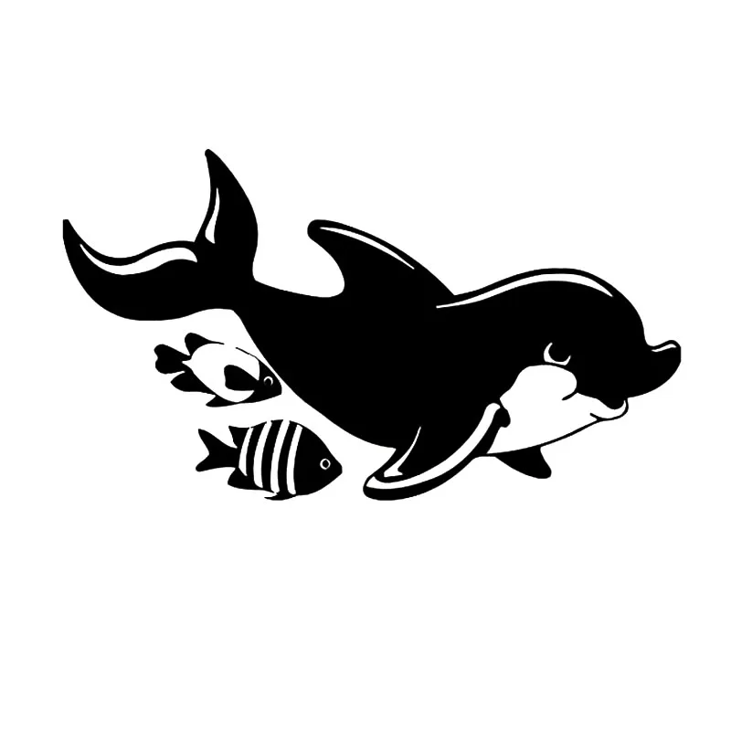 

17*9.7CM Lovely Sea Animal Fish Dolphin Body Decorative Vinyl Decal Warm And Romantic Car Sticker Car Decor